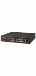 Planet FSD-604HP Planet FSD-604HP, PoE switch 4x PoE 802.3at 60W+ 2x 100Base-TX,VLAN,extend mód 10Mb/s do 250m, fanless,ESD