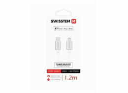 Swissten Datový Kabel Textile USB-C / Lightning Mfi 1,2 M Stříbrný