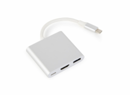 Gembird A-CM-HDMIF-02-SV kabelové rozhraní a přechodky USB-C/USB-C HDMI/USB-A Stříbrná