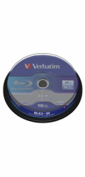 1x10 Verbatim BD-R Blu-Ray 25GB 6x Speed, white blue Cakebox