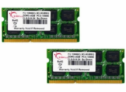 G.Skill SO-DIMM 8 GB DDR3-1333 (2x 4 GB) duální sada, RAM