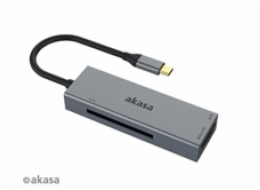 AKASA čtečka karet AK-CR-09BK 3-in-1 (CF, SD, microSD), externí, USB 3.2 Type-C