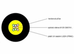 Optický kabel LEXI-Net DROP FTTx, 8x 9/125 SM, G.657A1, LS0H, černý, cívka 1km