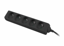 PremiumCord Prodlužovací přívod 230V 3m 5 zásuvek, černý