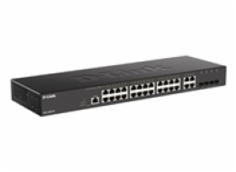 D-Link DGS-2000-28 D-Link DGS-2000-28 Managed switch, 24x GbE, 4x RJ45/SFP, fanless
