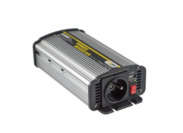 Napěťový měnič Carspa CAR600U-122 12V/230V+USB 600W, modifikovaná sinus (náhrada za CAR500-12) 