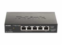 D-Link DGS-1100-05PDV2 5-Port Gigabit PoE Smart Switch, bez zdroje - napájen přes PoE, 2 PoE porty