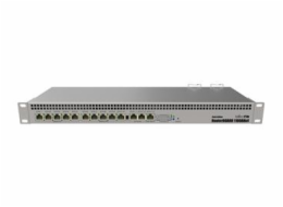Mikrotik Wired Ethernet Router RB1100AHx4 Dude Edition  1U Rackmount  Quad core 1.4GHz CPU  1 GB RAM  128 MB  60GB M.2 SSD included  13xGigabit LAN  1xSerial console port RS232  2x SATA3 ports  2xM.2 