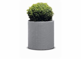 Květináč Keter Cylinder L Silver Grey