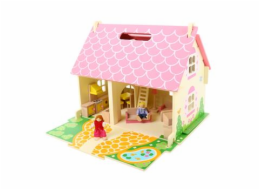 Hračka Bigjigs Toys Přenosný dřevěný domeček pro panenky 