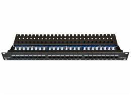 Patch panel LEXI-Net UTP cat.5e 24p. (horní zářez - "KRONE") - black