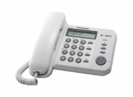 Telefon Panasonic KX-TS560FXW - jednolinkový, displej, Data port, CLIP, barva bílá