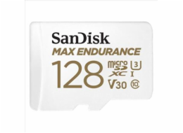 SanDisk Max Endurance - Paměťová karta flash (adaptér microSDXC na SD zahrnuto) - 128 GB - Video Class V30 / UHS-I U3 / Class10 - microSDXC UHS-I