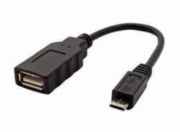 Redukce Value USB A(F) - microUSB B(M), OTG, 0,15m, černý