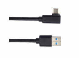 PREMIUMCORD Kabel USB typ C/M zahnutý konektor 90° - USB 3.0 A/M, 50cm