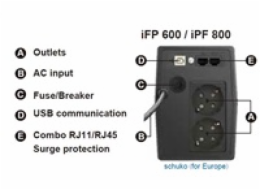 FSP UPS iFP800 line interactive / 800 VA / 480W