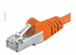 PREMIUMCORD Patch kabel CAT6a S-FTP, RJ45-RJ45, AWG 26/7 1m oranžová