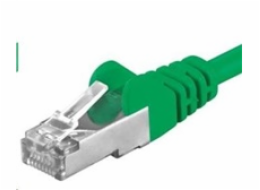 PREMIUMCORD Patch kabel CAT6a S-FTP, RJ45-RJ45, AWG 26/7 0,25m zelená