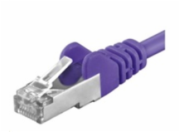 PREMIUMCORD Patch kabel CAT6a S-FTP, RJ45-RJ45, AWG 26/7 0,5m fialová