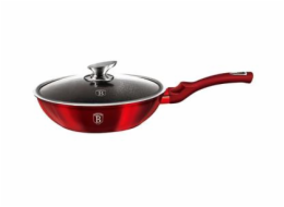 BerlingerHaus pánev WOK s poklicí s mramorovým povrchem Burgundy Metallic Line 28 cm