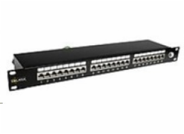 Solarix Patch panel 24 x RJ45 CAT6 STP černý 1U SX24-6-STP-BK