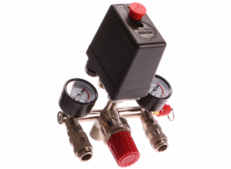 Tlakový spínací ventil + ukazatele tlaku pro vzduchový kompresor - náhradní díl, GEKO