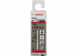 Bosch 10 vrtáku do kovu HSS-G 2,5x30x57mm