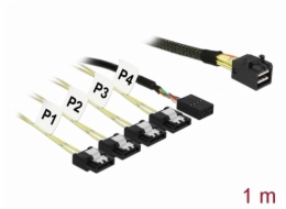 DeLOCK adaptérový kabel Mini SAS HD SFF-8643 > 4x SATA 7Pin