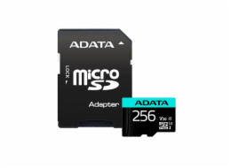 ADATA MicroSDXC karta 256GB Premier Pro UHS-I V30S (R:100/W:80 MB/s) + SD adaptér