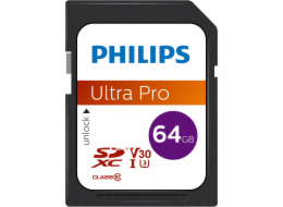 Philips SDXC 64 GB Class 10, UHS-I U3 Paměťova Karta