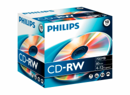 1x10 Philips CD-RW 80Min 700MB 4-12x JC