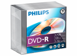 1x10 Philips DVD-R 4,7GB 16x SL