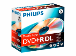 1x5 Philips DVD+R 8,5GB DL 8x JC