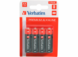 1x8 Verbatim alkalicky Batterie Mignon AA LR6              49503