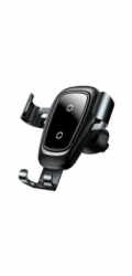 Gravity car holder Baseus Metal with Qi inductive charger (black)