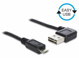 Delock Kabel EASY-USB 2.0 Typ-A samec pravoúhlý levý / pravý > USB 2.0 Typ Micro-B samec 0,5 m