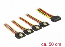 DeLOCK kabel SATA 15Pin samec > 4x SATA 15Pin samice