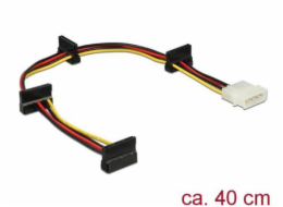 DeLOCK "Adaptérový kabel 4kolíkový (5,25") samec > 4x SATA 15kolíkový samice"