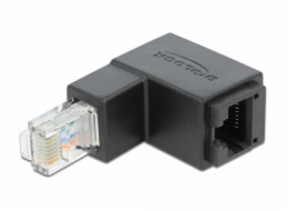 DeLOCK adaptér RJ-45 zástrčka Cat.6 > zásuvka, pod úhlem 90°