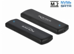 DeLOCK Externí kombinovaný kryt USB Type-C pro M.2 NVMe PCIe nebo SATA SSD, kryt disku