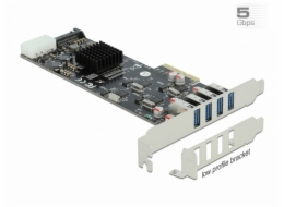 Delock - USB adaptér - PCIe 2.0 x4 nízký profil - USB 3.2 Gen 1 x 4