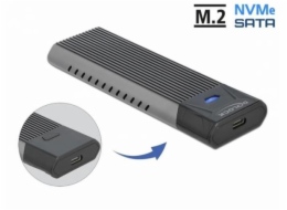 DeLOCK Externí kombinovaný kryt USB Type-C pro M.2 NVMe PCIe nebo SATA SSD, kryt disku