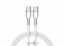 Baseus Cafule Series nabíjecí / datový kabel USB-C samec na USB-C samec s kovovými koncovkami 100W 1m, bílá