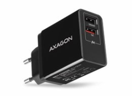 AXAGON ACU-QS24, QC & SMART nabíjačka do siete 24W, 2x port USB-A, QC3.0/AFC/FCP + 5V/1,2A