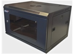 LEXI-Net 19" nástěnný rozvaděč 6U 600x450, nosnost 60 kg, skleněné dveře, rozložený, černý