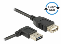 Delock Easy - Prodlužovací šňůra USB - USB (M) levý/pravý úhel, reverzibilní do USB (F) - USB 2.0 - 50 cm - černá