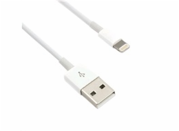 C-TECH kabel USB 2.0 Lightning (IP5 a vyšší) nabíjecí a synchronizační kabel, 1m, bílý