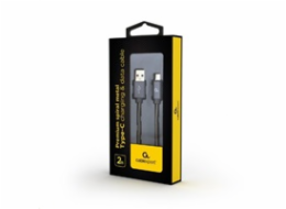 Gembird CC-USB2S-AMCM-2M-BG CABLEXPERT Kabel USB 2.0 AM na Type-C kabel (AM/CM), 2m, metalická spirála, šedý, blister, PREMIUM QUALITY