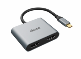 AKASA - adaptér Type-C na dual HDMI MST