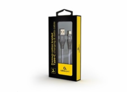 Gembird KAB05133Q USB 2.0 AM na Type-C (AM/CM), 2m, šedo-bílý CABLEXPERT Kabel USB 2.0 AM na Type-C kabel (AM/CM), 2m, opletený, šedo-bílý, blister, PREMIUM QUALITY